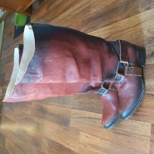 Freebird Phily red harness boots
